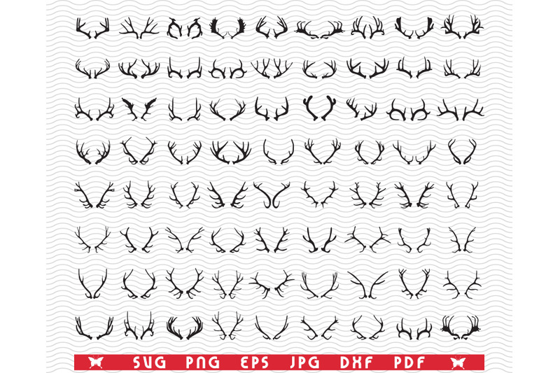 svg-deer-horns-isolated-silhouettes