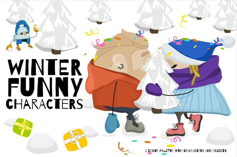 vector-funny-winter-characters-illustrations