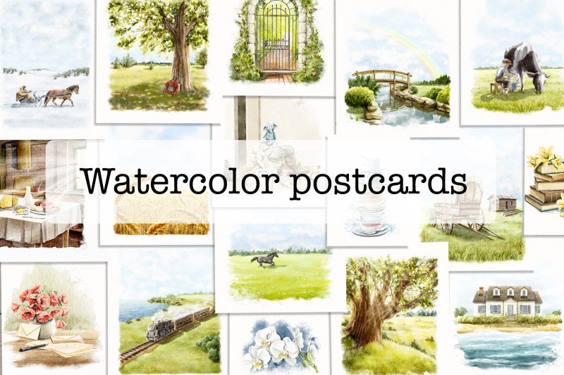 watercolor-postcards