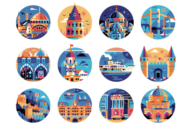 travel-istanbul-icons-and-elements