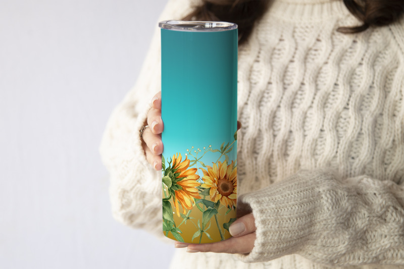 sunflower-tumbler-sublimation-design