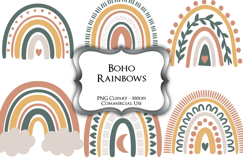 boho-rainbows-png-clipart-graphics