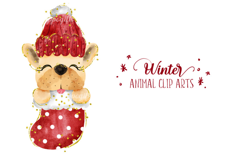 winter-christmas-animal-clip-arts