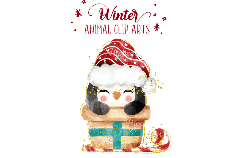 winter-christmas-animal-clip-arts