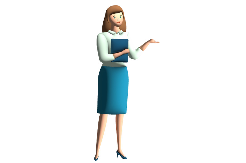 3d-young-business-woman-isolated-on-white-background-3d-rendering-ill