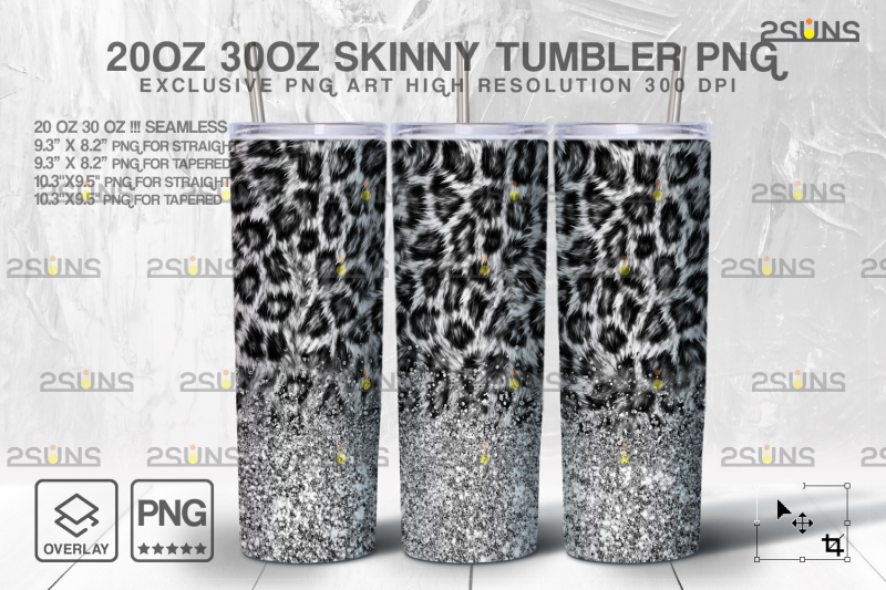 20oz-glitter-silver-leopard-skinny-tumbler-seamless-digital-design