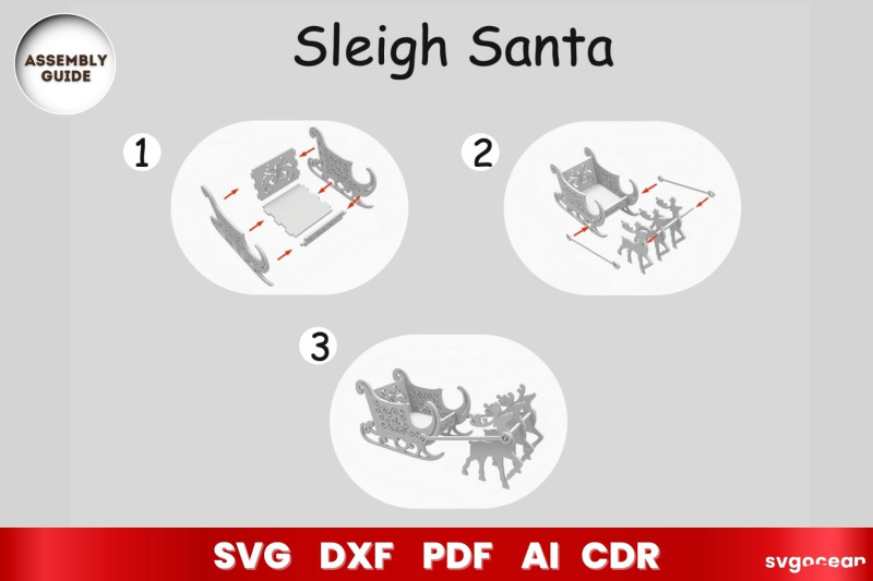 laser-cut-santa-claus-sleigh-svg-3d-layered-glowforge