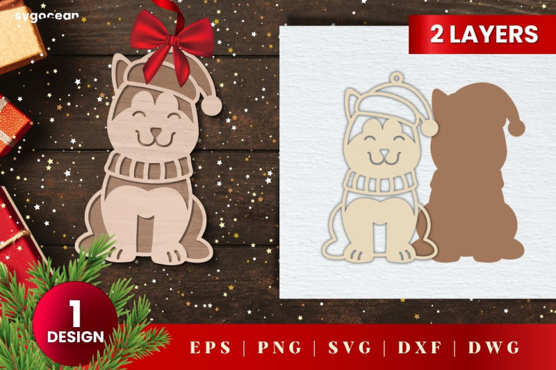 laser-cut-dog-christmas-ornament-svg-3d-layered-glowforge