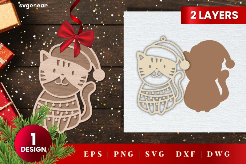 laser-cut-cat-christmas-ornament-svg-3d-layered-glowforge