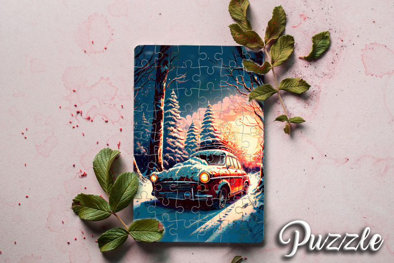 christmas-vintage-cars-backgrounds-set