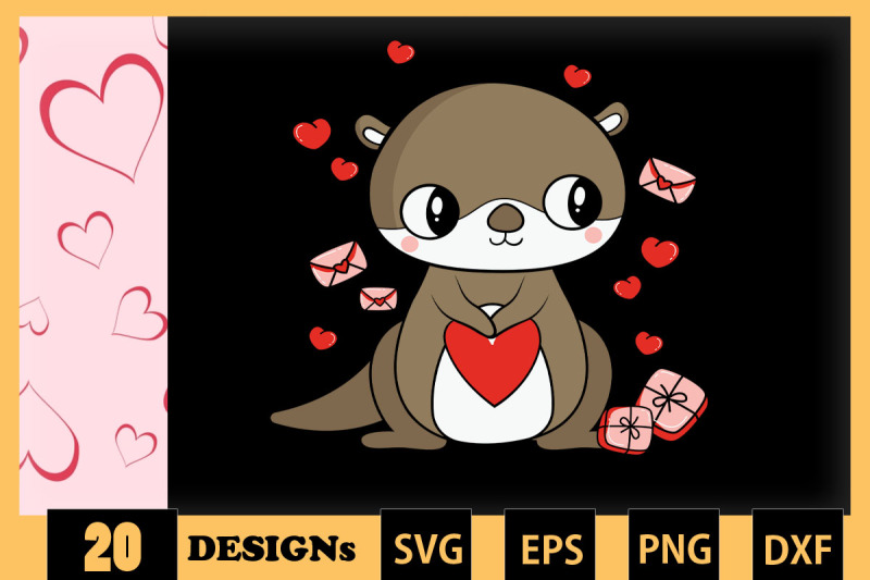 cute-otter-animai-valentine-svg