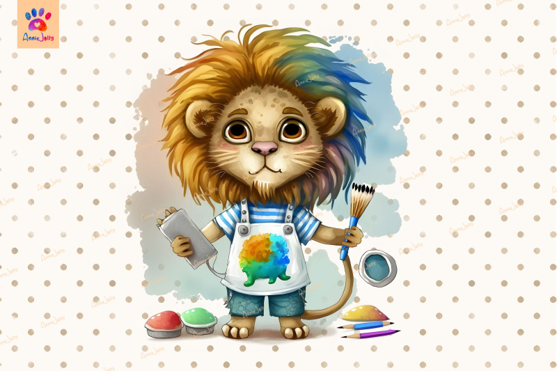 artist-lion-clipart-animal-lover