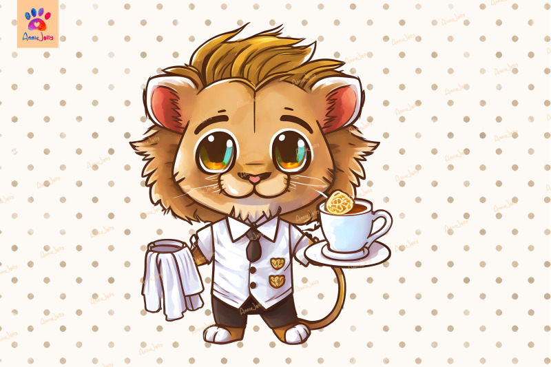 waiter-lion-clipart-animal-lover