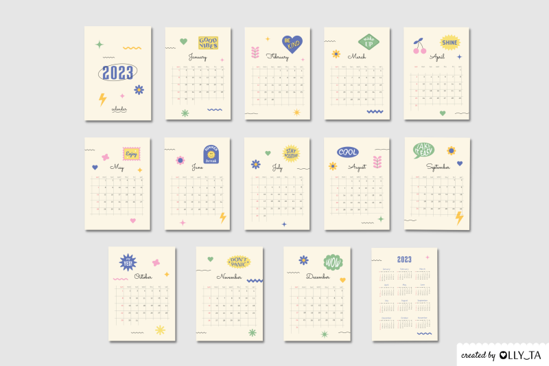 printable-calendar-2023-year-in-retro-style-pdf