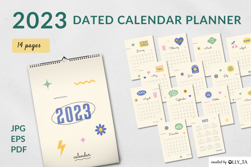 printable-calendar-2023-year-in-retro-style-pdf