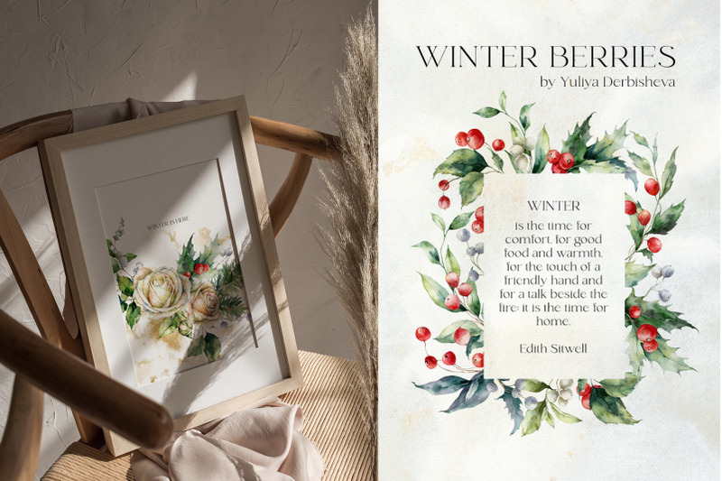 winter-berries-roses-watercolor-christmas-floral-botanical-collection