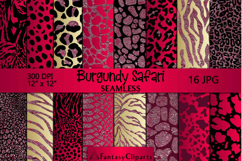 burgundy-safari-animal-print-seamless-digital-paper