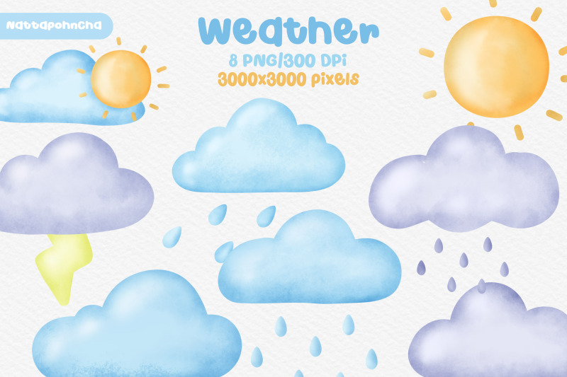 watercolor-cute-weather-symbol