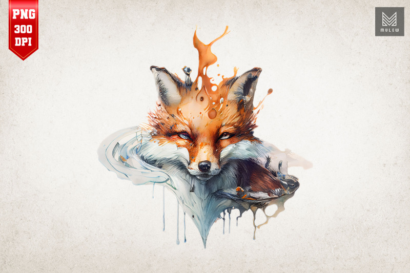 ink-dropped-in-water-fox-art