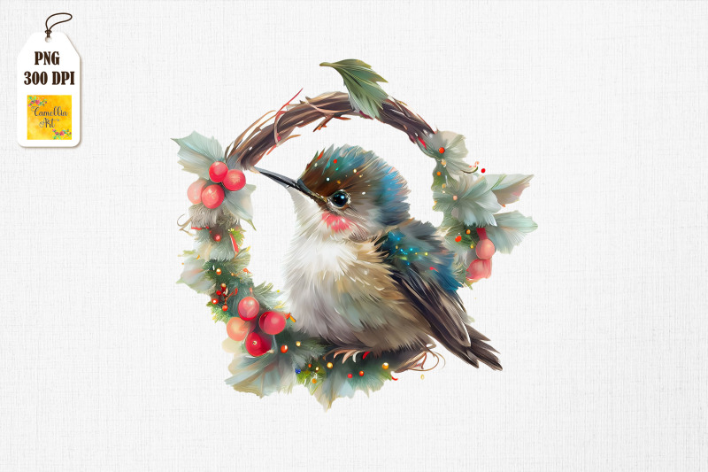 hummingbird-amp-spruce-branches-watercolor