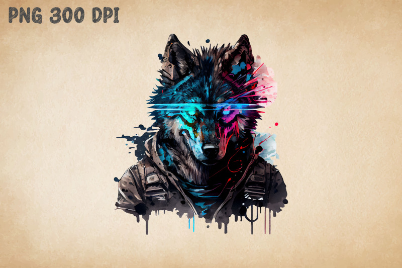 cyberpunk-style-wolf-art