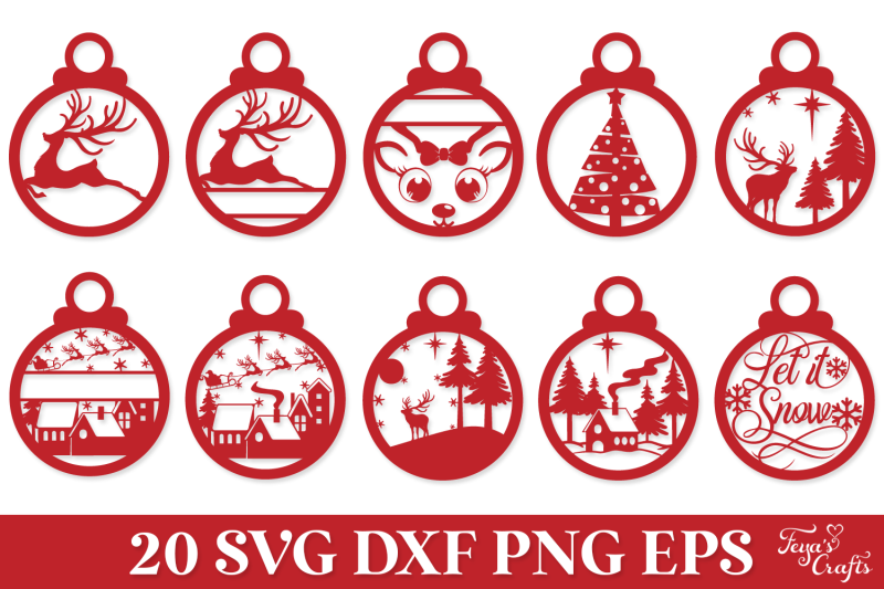 round-christmas-ornaments-svg-pack