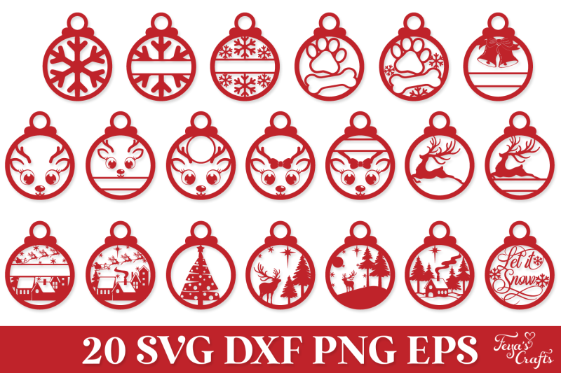 round-christmas-ornaments-svg-pack