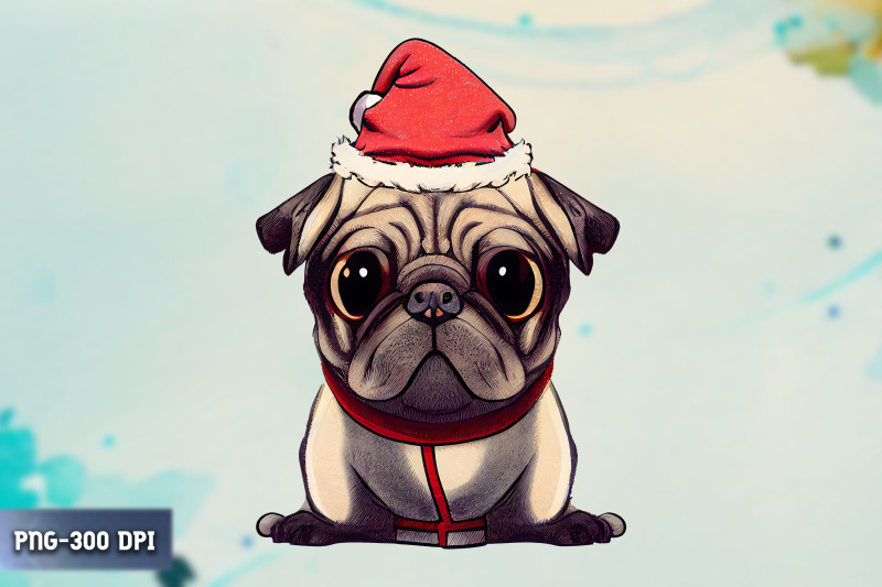 dog-wearing-christmas-hat-clipart