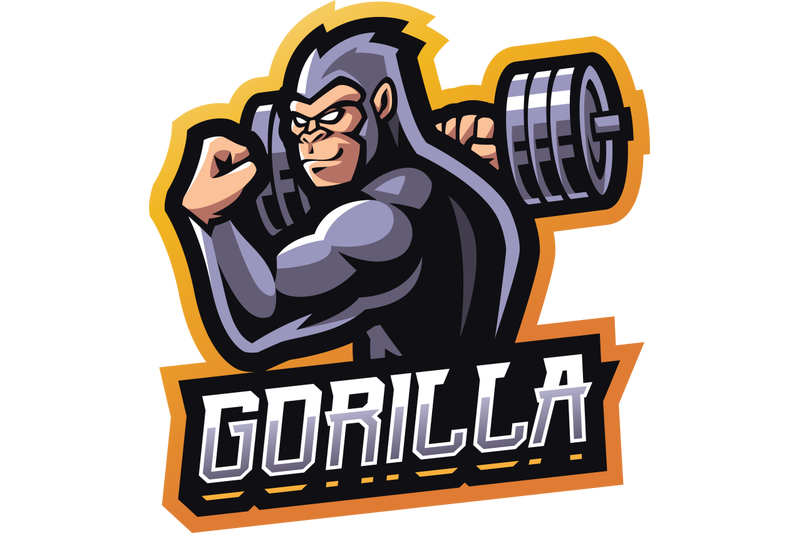 gorilla-muscle-esport-mascot-logo-design