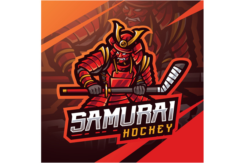 samurai-hockey-esport-mascot-logo-design