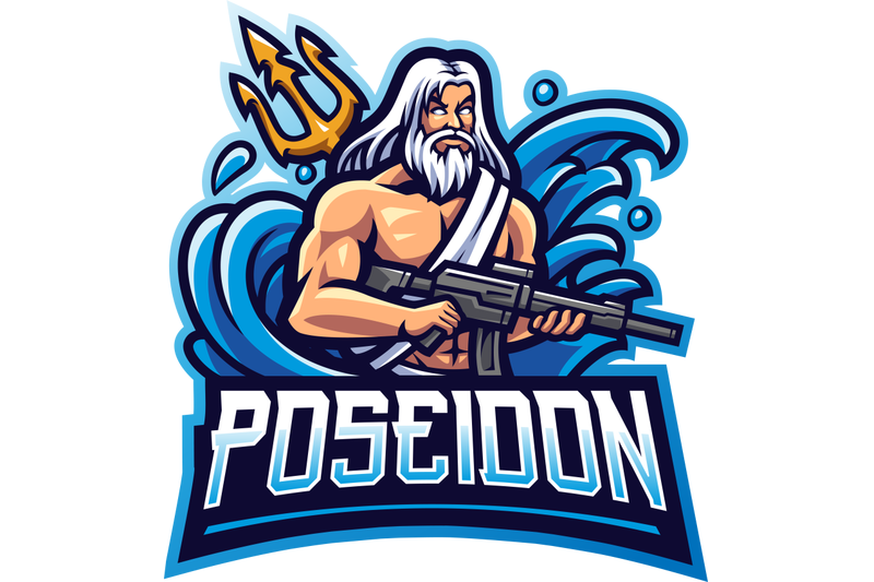 poseidon-esport-mascot-logo-design