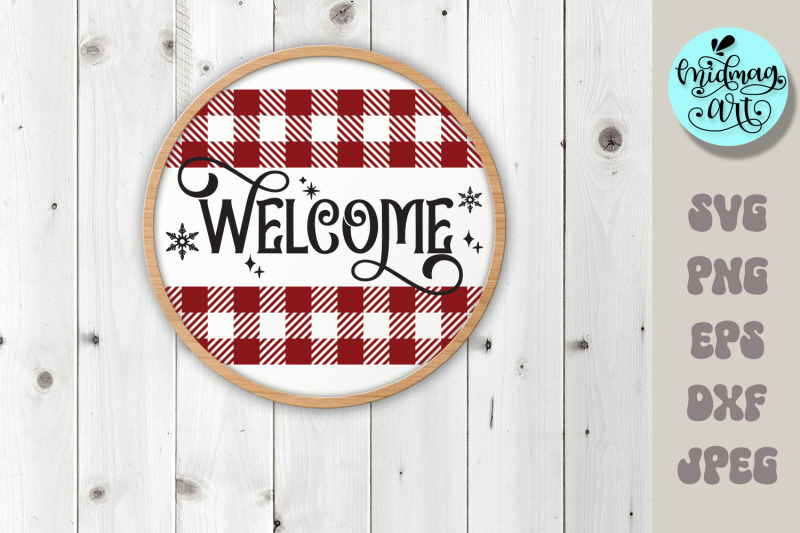 welcome-christmas-round-wood-sign-svg-christmas-outdoor-sign
