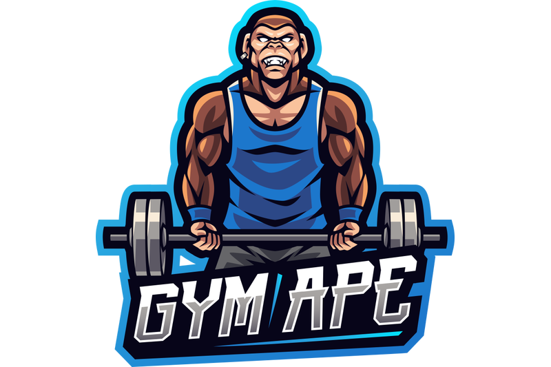 gym-ape-esport-mascot-logo-design