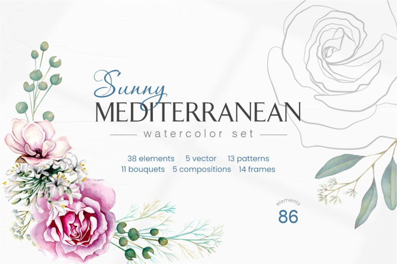 mediterranean-flowers-watercolor-set