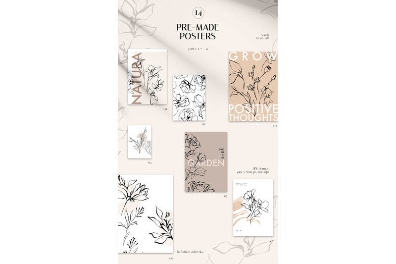 inked-flowers-line-art-set