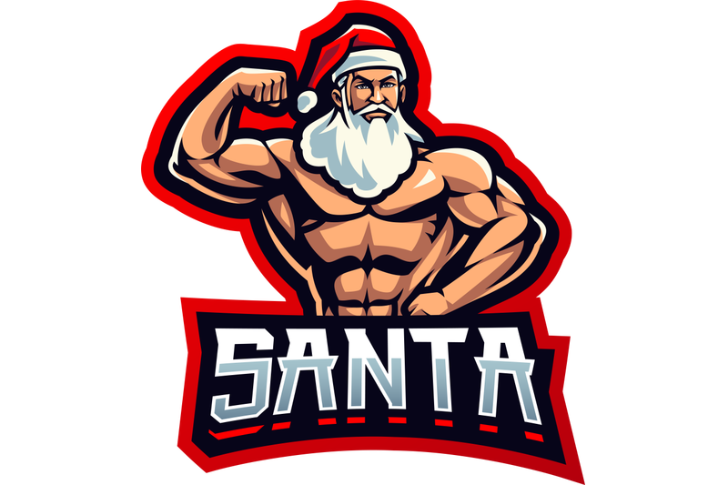 santa-gym-esport-mascot-logo