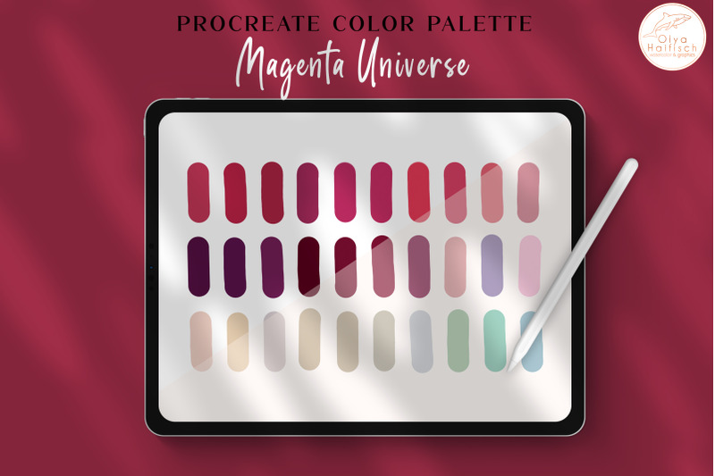 magenta-procreate-color-palette-2023-color-swatches-trendy-palette