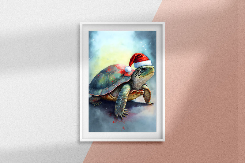 christmas-turtle-watercolor-background-bundle
