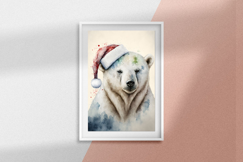 christmas-pola-bear-nbsp-watercolor-background-bundle