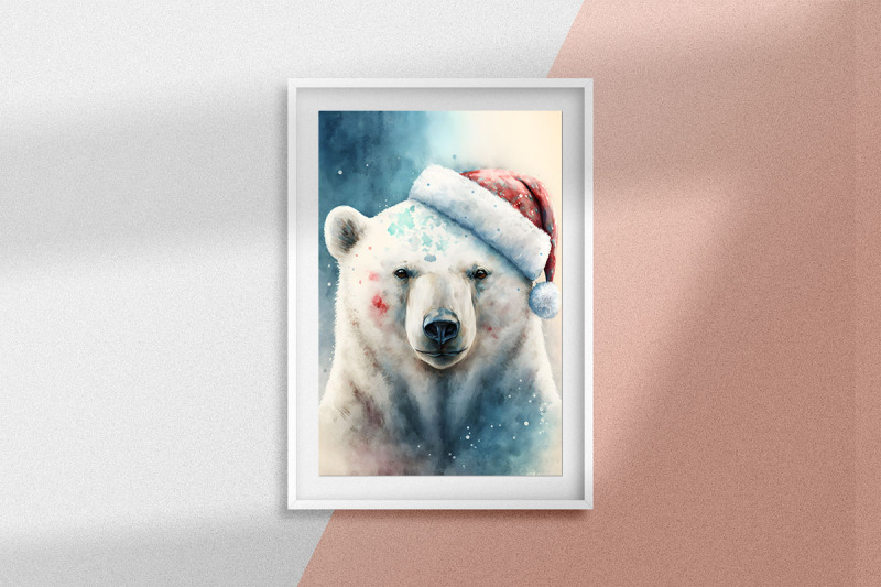 christmas-pola-bear-nbsp-watercolor-background-bundle
