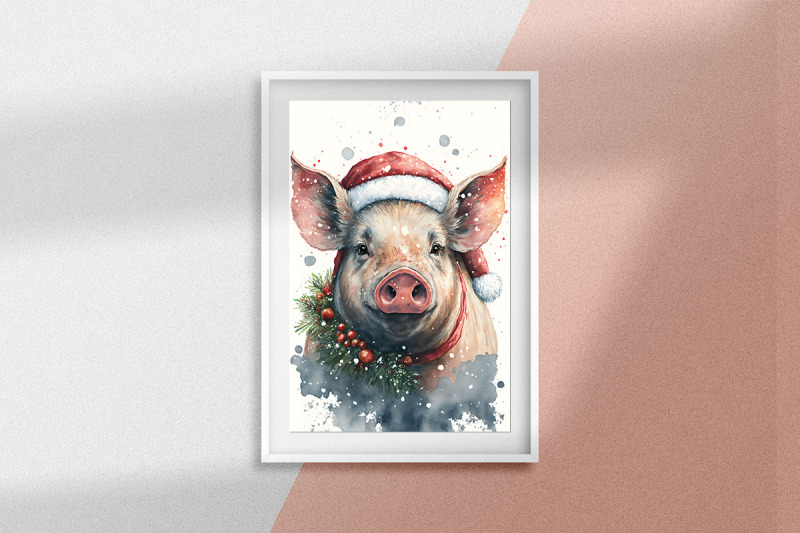 christmas-pig-watercolor-background-bundle