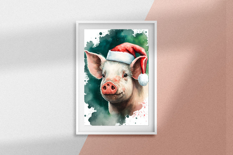 christmas-pig-watercolor-background-bundle