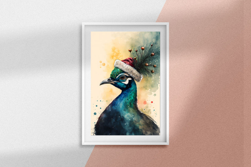 christmas-peacock-watercolor-background-bundle