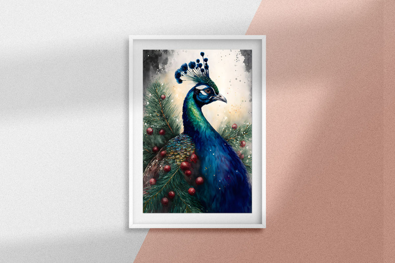 christmas-peacock-watercolor-background-bundle
