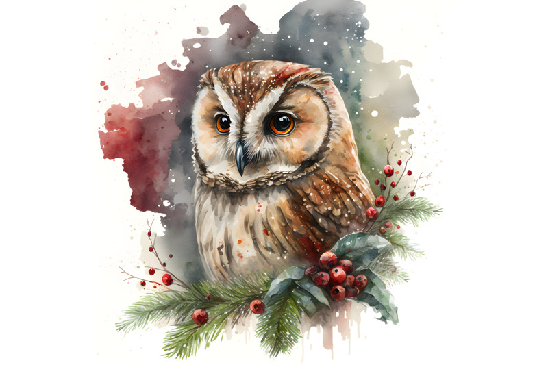 christmas-owl-nbsp-watercolor-background-bundle