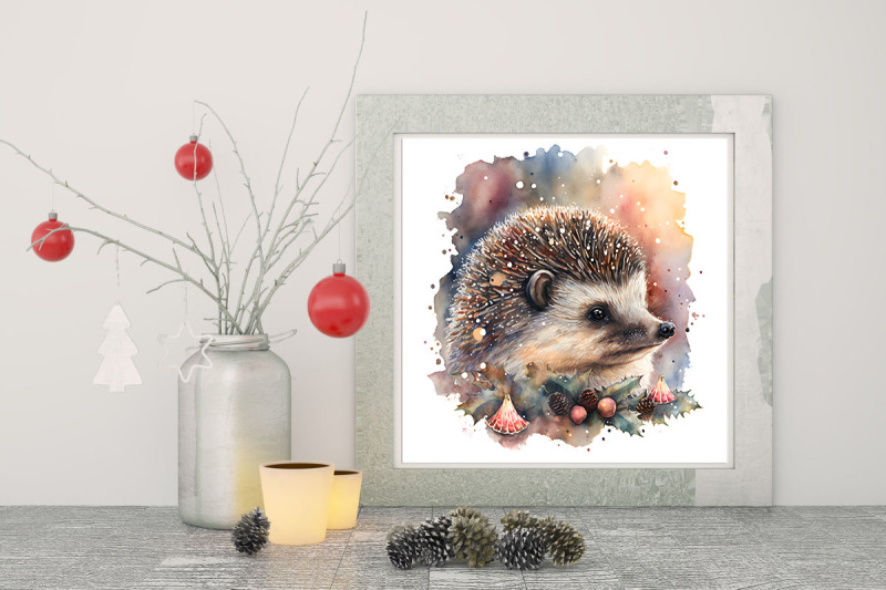 christmas-hedgehog-nbsp-watercolor-background-bundle