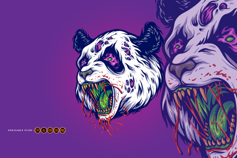 angry-panda-head-monster-svg