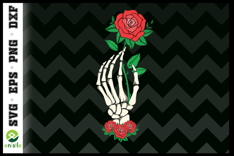 valentine-skeleton-hand-red-rose