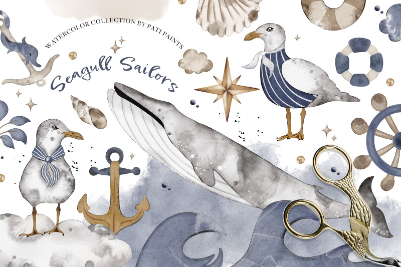watercolor-nautical-clipart-seagull-sailors-collection