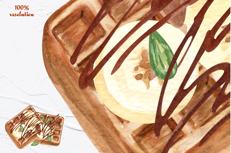 waffles-watercolor-clipart